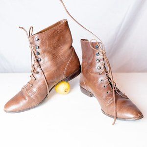 Unique Vintage Lace-Up Leather Boots